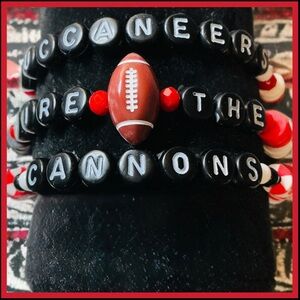 NFL- Buccaneers Football- Fire The Cannon bracelet set..(New Handmade)